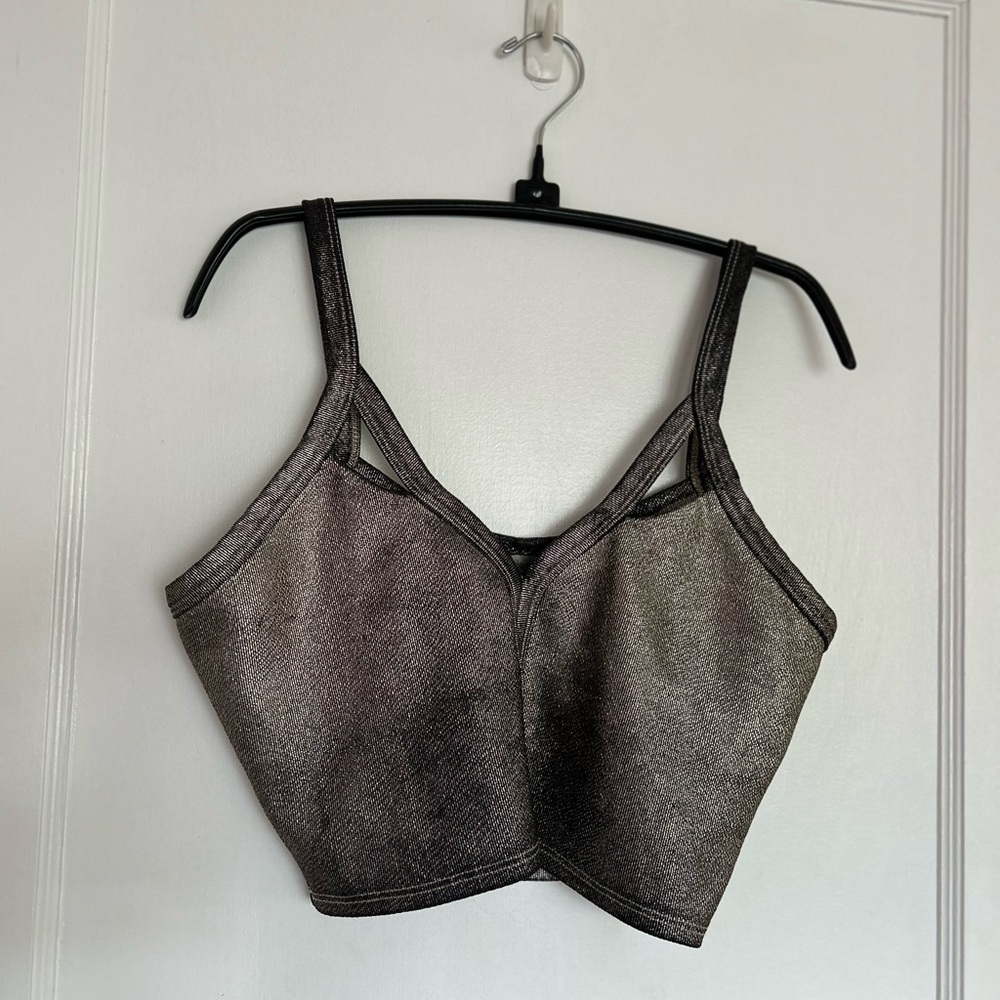 Gold and Black Crop Tank